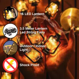 refulgix 16 LEDs 4 m Yellow Steady Lantern Rice Lights image 5