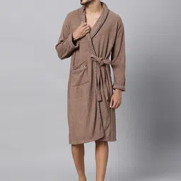 LacyLook Men Printed Terry Cotton Bath Robe-29