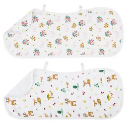 haus & kinder Kids Pack Of 2 Printed Pure Cotton Burp Cloths-53