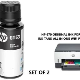 HP 670 ORIGINAL INK FOR HP 670 SMART TANK INK TANK ALL IN ONE WIFI PRINTER SET OF 2 Black Ink Bottle-9