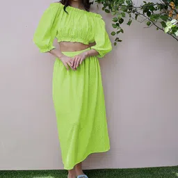 Athena Off Shoulder Crop Top And Skirt-image-79