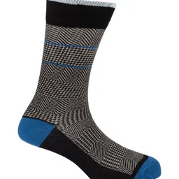 The Tie Hub Black and Blue Striped Ankle Length Socks-image-42