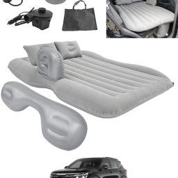 Universal Silver Car Bed With 2Pillows/Air Pump/knozzel For Travel/Camping 242 Universal Polyster Silver Car Bed For Travelling/Home/Camping-242 Car Inflatable Bed-image-94