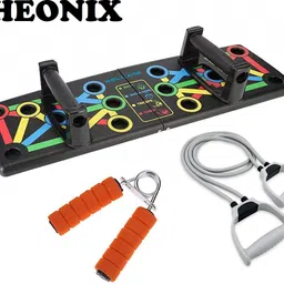 pheonix Combo Of Push Up Board With Double Toning Tube And Foam Hand Gripper Fitness Accessory Kit Kit-picture-21