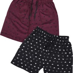 Pack of 2 Printed Women Multicolor Regular Shorts-image-81