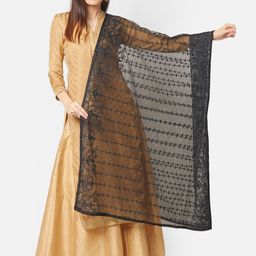 Dupatta Bazaar Black Embroidered Dupatta-54
