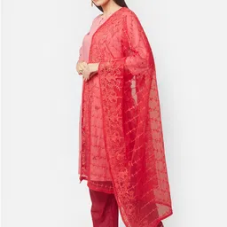 Dupatta Bazaar Red Embroidered Dupatta image 4