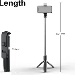 Setster Selfie Stick with LED Fill Light,3C Phone Tripod Stand with Bluetooth Wireless Remote & 360°Rotation Long Selfie Stick Bluetooth Selfie Stick image 3