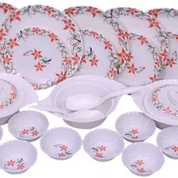 Pack of 32 Melamin Smart Round Beautyful Dinner Set/Dining&Lunch Set/Kitchen Set 32 Pcs of Melamine Dinner Set-image-18