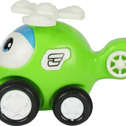 Helicopter-Green- Unbreakable Pull Back Vehicles| Push and Go Toy for Kids-11