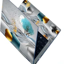 FineArts Full Body UV Laptop Skin For 15.6 inch - UV_Dear On Meatalic Rocks Self Adhesive Stretched Vinyl, Premium UV Inks Laptop Decal 15.6-image-87