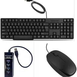 Adefex Full Set-Up Wied Keyboard | Wired Mouse | 4 Port USB Hub Combo Set-image-61