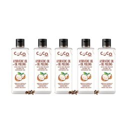 Coco Crush Set Of 5 Ayurvedic Natural Coconut & Peppermint Oral Oil Pulling - 100 ml Each-2