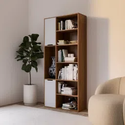Alberto Engineered Wood Semi-Open Book Shelf-42