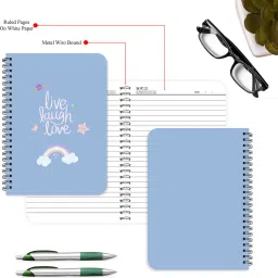 raptech Spiral-Wiro Hard bound A5, Notebooks, For Writing Personal, Students (11845) A5 Diary Ruled 144 Pages image 2