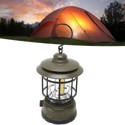 Emergency Lighting Camping Tent Lantern Green Metal, Plastic Hanging Lantern-76