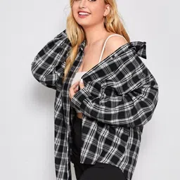 glamhood Women Regular Fit Checkered Spread Collar Casual Shirt-picture-6