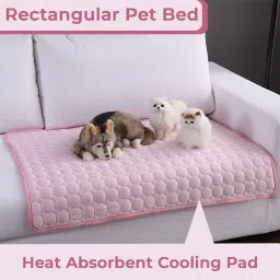 kuber industries Rectangular Dog & Cat Bed|Premium Cool Ice Silk with Polyester With Bottom Mesh| L Pet Bed image 3