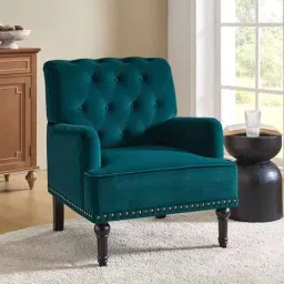timberly Velora Tufted Back 1 Seater Sofa In Teal Colour-picture-19