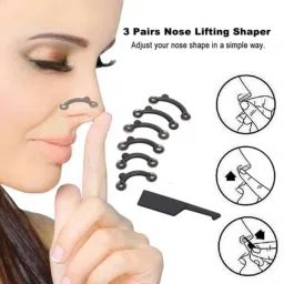 age care 1 Set of Invisible Artifact Nose Up Lifting Shaping Clip - 3 Size No Pain Clipper Shaper Beauty Tool - Nose clip in shapers. Nose Shaper image 2
