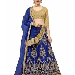 Maroosh Embroidered Thread Work Semi-Stitched Lehenga & Unstitched Blouse With Dupatta-picture-32