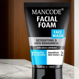 MANCODE Set Of 2 Facial Foam Face Wash For Detoxifying & Anti Roughness - 100 ml Each image 2