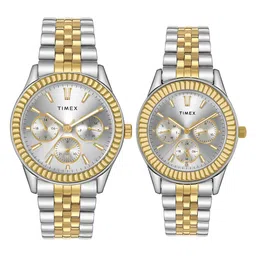 Timex Unisex His & Her Bracelet Style Straps Analogue Multi Function Watch TW0PRE001 image 1