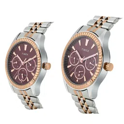 Timex Unisex His & Her Bracelet Style Straps Analogue Multi Function Watch TW0PRE003 image 2