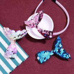 Yellow Chimes Girls Set of 3 Embellished Mermaid Hair Accessory Set-2