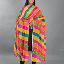 Apratim Striped Leheriya Dupatta with Gotta Patti-picture-14