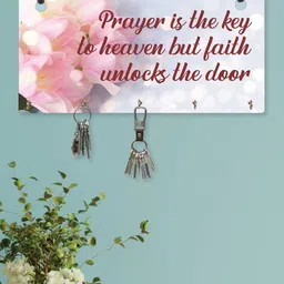 RANDOM Set of 2 Blue & Pink Quotes Printed Wall Hanging Key Holder-82