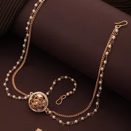 Saraf RS Jewellery Gold Plated & Kundan Studded Borla Mathapatti-23