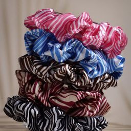 VOGUE PANASH Women Blue & Pink Set of 5 Lace Ponytail Holders-image-77