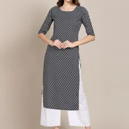 KALINI Women Black Paisley Printed Summer Sheers Crepe Kurta-image-85