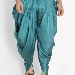 VASTRAMAY Men Mid-Rise Relaxed-Fit Cotton Satin Cowl Dhoti Pants-image-21