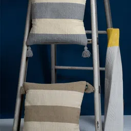 HOSTA HOMES Set Of 2 Beige & Off White Colourblocked Square Cushion Covers-20
