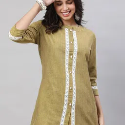 AKIMIA Striped Pure Cotton Straight Kurti-image-40