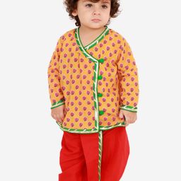 KID1 Boys Ethnic Motifs Printed Gotta Patti Pure Cotton Kurta with Dhoti Pants-image-14