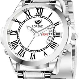 LORENZ Men Brass Patterned Dial & Bracelet Style Straps Analogue Multi Function Watch MK-4034R image 5