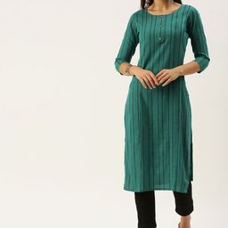 HRITIKA Striped Round Neck Kurta-image-92
