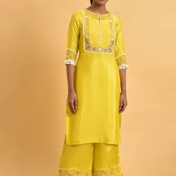 W Women Floral Embroidered Kurta-image-49