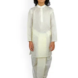 Sethukrishna Boys Cream-Coloured Kurta with Dhoti Pants-17