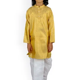 Sethukrishna Boys Gold-Toned Kurta with White Dhoti Pant-picture-29