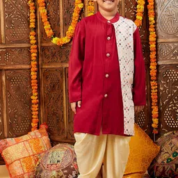 Stylo Bug Boys Geometric Printed Regular Kurta with Dhoti Pants-image-9