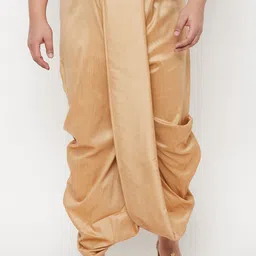 VASTRAMAY Men Gold-Coloured Solid Relaxed-Fit Dhoti Pants-picture-18