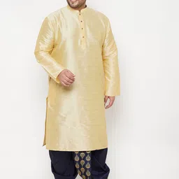 VASTRAMAY Men Gold-Toned Kurti with Dhoti Pants-picture-36