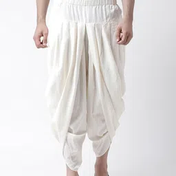 KISAH Men White Solid Cotton Dhoti Pants-image-69