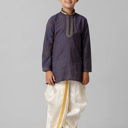Ramraj Boys Mandarin Collar Kurta & Dhoti Pants-picture-10