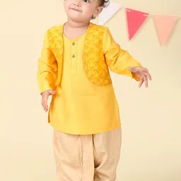Fabindia Boys Round Neck Straight Kurta with Dhoti Pants-picture-21