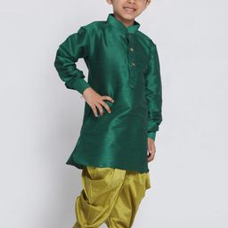 VASTRAMAY Boys Regular Dupion Silk Kurta with Dhoti Pants image 4
